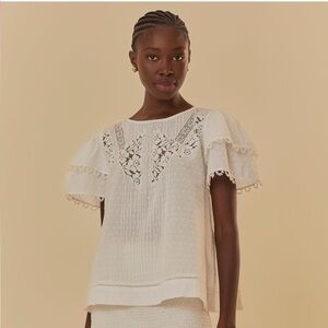 Fram Rio Off-White Ruffle Blouse